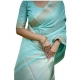 Generic Women's Faux_Banarasi Lining Pattern Saree With Unstitched Blouse 5.5Mtr (Light_Aqua_Blue)
