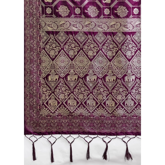Generic Women's Silk Blend Printed Saree With Unstitched Blouse 5.5Mtr (Wine) Generic Women's Silk Blend Printed Saree With Unstitched Blouse 5.5Mtr (Wine)