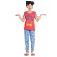 Generic Girl's Cotton Hosiery Printed Night Suit Set (Red-Blue) Generic Girl's Cotton Hosiery Printed Night Suit Set (Red-Blue)