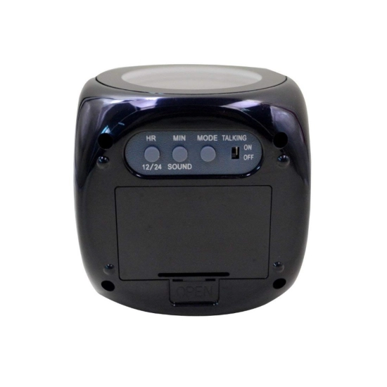 Generic Time Display with Voice Projection And Wake-Up Alarm Clock (Color: Black)