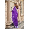 Generic Women's Faux Shimmer Geometric Ready to wear Saree With Unstitched Blouse 5.5Mtr (Purple) Generic Women's Faux Shimmer Geometric Ready to wear Saree With Unstitched Blouse 5.5Mtr (Purple)