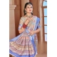 Generic Women's Printed Cotton Linen Saree withPrinted  Saree With Unstitched Blouse (Beige, 5-6Mtrs)