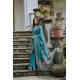 Generic Women's Silk_Blend Butti Pattern Saree With Unstitched Blouse 5.5Mtr (Teal)