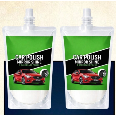 Generic Pack of 2 Car and Bike Polish Mirror Shine Liquid Pouches 200 ML