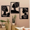 Generic African Elegance Wooden Wall Decor – Set of 3 Panels (Black)