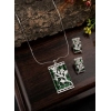Generic Women's Brass Silver Plated Pendant Set (Green) Generic Women's Brass Silver Plated Pendant Set (Green)