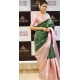 Generic Women's Litchi silk Printed Saree With Unstitched Blouse (Green)