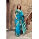 Generic Women's Silk Blend Woven Saree With Unstitched Blouse 5.5 Mtr (Aqua_Blue)