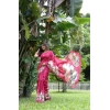 Generic Women's Faux_Tussar Floral Saree With Unstitched Blouse 5.5Mtr (Pink)