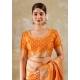 Generic Women's Silk Blend Printed Saree With Unstitched Blouse 5.5Mtr (Orange) Generic Women's Silk Blend Printed Saree With Unstitched Blouse 5.5Mtr (Orange)
