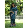 Generic Women's Faux_Tussar Floral Saree With Unstitched Blouse 5.5Mtr (Teal)