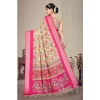 Generic Women's Cotton Silk  Printed Saree With Unstitched Blouse 5.5Mtr (Pink)