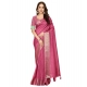 Generic Women's Cotton Blend Checkered Saree With Unstitched Blouse 5.5Mtr (Pink)