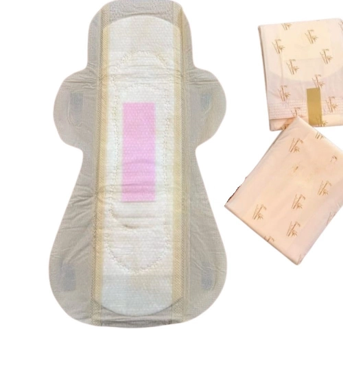 Generic Pack of_12 Pcs Cotton Bamboo Sanitary Pads with Wings (White, each pack_6 pads)