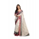 Generic Women's Linen Cotton Printed Ready To Wear Saree With Unstitched Blouse 5.5 Mtr (Off_White)