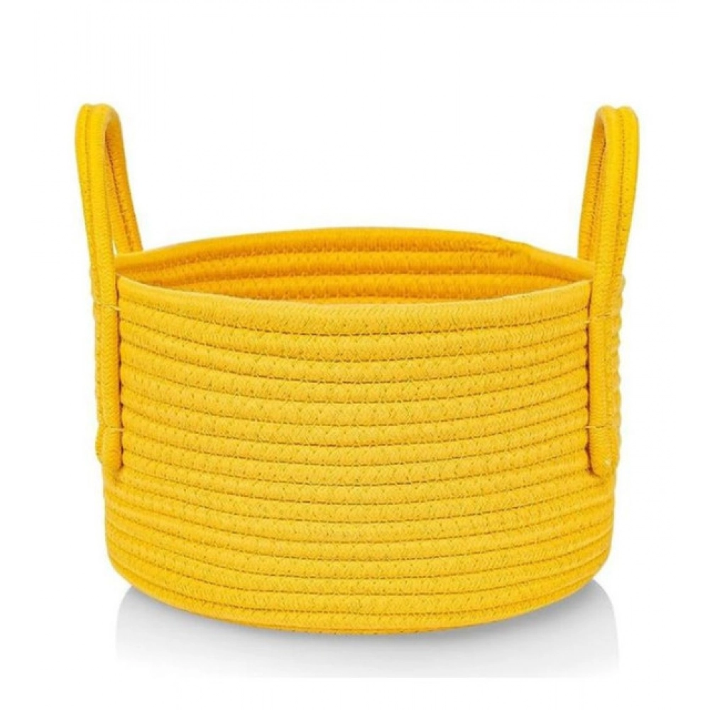 Generic Cotton Pack Of_1 Basket 7x5 Inch Storage Basket For Clothes (Yellow) Generic Cotton Pack Of_1 Basket 7x5 Inch Storage Basket For Clothes (Yellow)