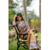Generic Women's Faux_Tussar Geometric_Print Saree With Unstitched Blouse 5.5Mtr (Mustard)