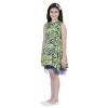 Generic Girl's Polyester Crepe & Net Printed Sleeveless Dress (Yellow-Blue) Generic Girl's Polyester Crepe & Net Printed Sleeveless Dress (Yellow-Blue)