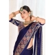 Generic Women's Crepe Printed Saree With Unstitched Blouse 5.5Mtr (Navy Blue) Generic Women's Crepe Printed Saree With Unstitched Blouse 5.5Mtr (Navy Blue)