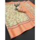 Generic Women's Soft Dola Cotton Printed Saree With Unstitched Blouse 5.5Mtr (Orange)