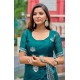 Generic Women's Faux Shimmer Floral Embroidery Ready to wear Saree With Unstitched Blouse 5.5Mtr (Teal) Generic Women's Faux Shimmer Floral Embroidery Ready to wear Saree With Unstitched Blouse 5.5Mtr (Teal)
