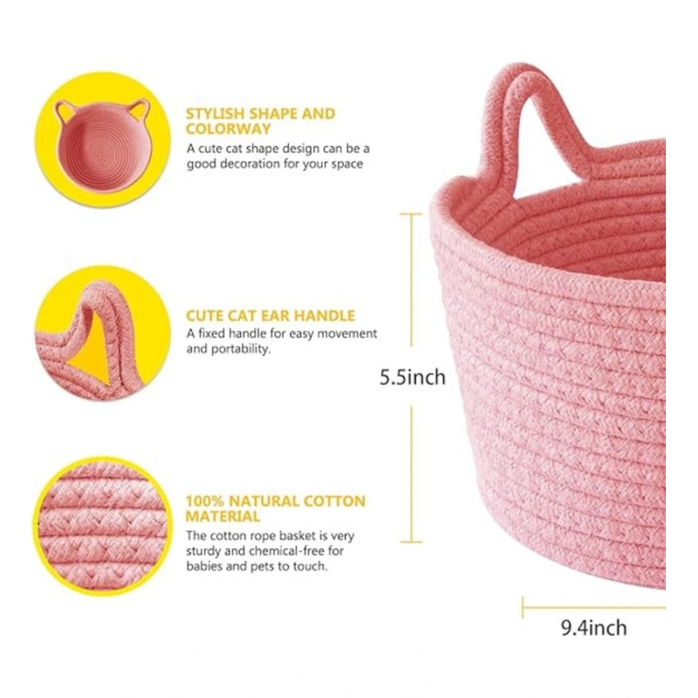 Generic Cotton Pack Of_1 Plain Cat Basket 9x5 Inch (Pink) Generic Cotton Pack Of_1 Plain Cat Basket 9x5 Inch (Pink)