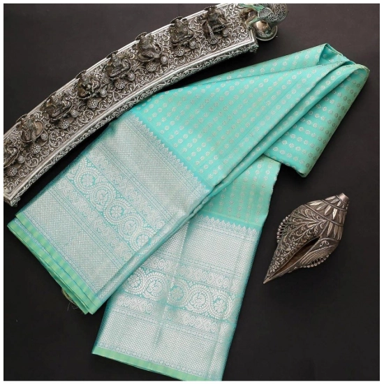 Generic Women's Soft Litchi Silk Jacquard Work Saree With Unstitched Blouse 5.5Mtr (Blue) Generic Women's Soft Litchi Silk Jacquard Work Saree With Unstitched Blouse 5.5Mtr (Blue)