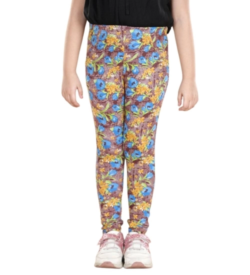 Generic Girl's Cotton Lycra Floral Elasticated Jeggings (Multicolor) Generic Girl's Cotton Lycra Floral Elasticated Jeggings (Multicolor)