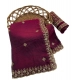 Generic Women's Satin Embellished Saree With Unstitched Blouse 5.5Mtr (Maroon) Generic Women's Satin Embellished Saree With Unstitched Blouse 5.5Mtr (Maroon)