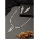 Generic Women's Brass Silver Plated Necklace set (Silver)