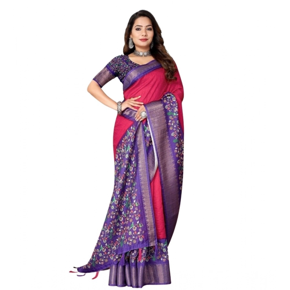Generic Women's Cotton Silk Printed Saree With Unstitched Blouse 5.5Mtr (Multicolor) Generic Women's Cotton Silk Printed Saree With Unstitched Blouse 5.5Mtr (Multicolor)