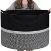 Generic Cotton Dori 16x14 Inch Storage Basket For Clothes With Out Lid (Black-Black-White) Generic Cotton Dori 16x14 Inch Storage Basket For Clothes With Out Lid (Black-Black-White)