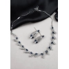 Generic Women's Brass Silver Plated Necklace set (Blue) Generic Women's Brass Silver Plated Necklace set (Blue)