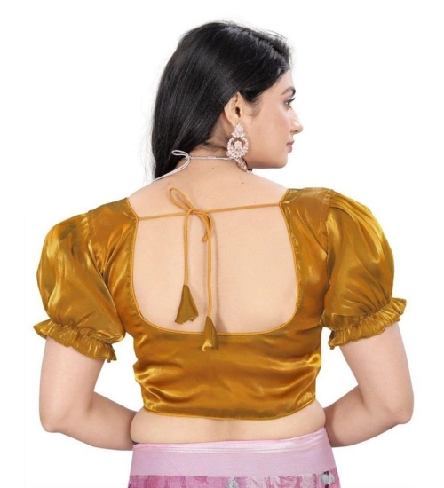 Generic Women's Jimmy Solid Designer Neck Elastic Sleeve Readymade Blouse (Gold 38 , Alterable up to 42)-PID65828 Generic Women's Jimmy Solid Designer Neck Elastic Sleeve Readymade Blouse (Gold 38 , Alterable up to 42)-PID65828