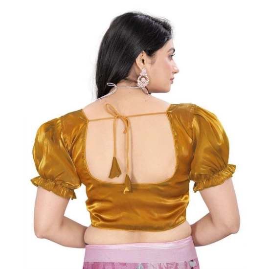 Generic Women's Jimmy Solid Designer Neck Elastic Sleeve Readymade Blouse (Gold 38 , Alterable up to 42)-PID65828 Generic Women's Jimmy Solid Designer Neck Elastic Sleeve Readymade Blouse (Gold 38 , Alterable up to 42)-PID65828