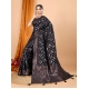 Generic Women's Soft Silk Jacquard Saree With Unstitched Blouse 5.5Mtr (Black)