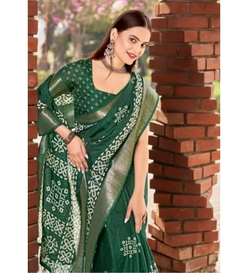 Generic Women's Cotton Silk Printed Saree With Unstitched Blouse 5.5Mtr (Green) Generic Women's Cotton Silk Printed Saree With Unstitched Blouse 5.5Mtr (Green)