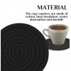 Generic Cotton Pack Of_2 Rope Drink Coasters 4 Pcs Set (Black)