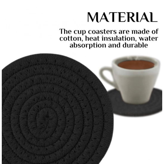 Generic Cotton Pack Of_2 Rope Drink Coasters 4 Pcs Set (Black) Generic Cotton Pack Of_2 Rope Drink Coasters 4 Pcs Set (Black)