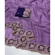 Generic Women's Star Georgette Embroidered Saree With Unstitched Blouse 5.5Mtr (Purple)