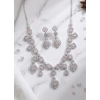 Generic Women's Brass Silver Plated Necklace set (Pink)