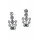 Generic Women's Brass Silver Plated Necklace set (Green)