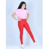 Generic Girl's Cotton Lycra Printed Elasticated Leggings (Red) Generic Girl's Cotton Lycra Printed Elasticated Leggings (Red)
