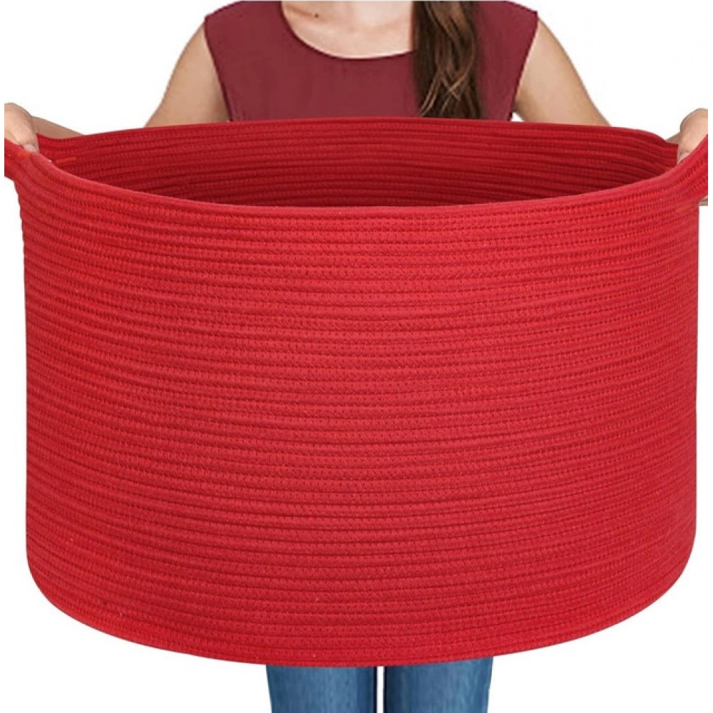 Generic Cotton Pack Of_1 14x12 Inch Storage Basket For Clothes With Out Lid (Red) Generic Cotton Pack Of_1 14x12 Inch Storage Basket For Clothes With Out Lid (Red)