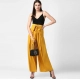 Generic Women's Polyester Solid Smocked Trousers (Yellow) Generic Women's Polyester Solid Smocked Trousers (Yellow)
