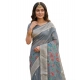 Generic Women's Linen Cotton Floral Embroidered Saree With Unstitched Blouse 5.5Mtr (Gray) Generic Women's Linen Cotton Floral Embroidered Saree With Unstitched Blouse 5.5Mtr (Gray)