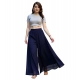 Generic Women's Pack of 1 Georgette Solid High Rise Wide Leg Flared Palazzo Pants with Elastic Waist (Navy Blue) Generic Women's Pack of 1 Georgette Solid High Rise Wide Leg Flared Palazzo Pants with Elastic Waist (Navy Blue)