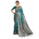 Generic Women's Silk Blend Printed Saree With Unstitched Blouse 5.5Mtr (Sea Green)