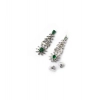 Generic Women's Brass Silver Plated Necklace set (Green)