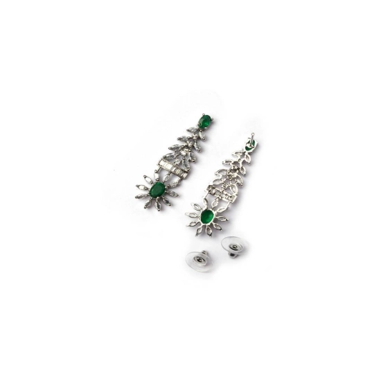 Generic Women's Brass Silver Plated Necklace set (Green) Generic Women's Brass Silver Plated Necklace set (Green)